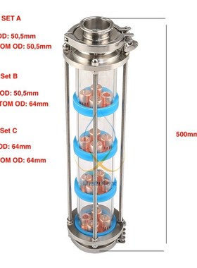 NEW  Copper bubble plates Distillation Column with 4 section
