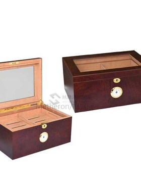 Glass Top humidor  Wood Spanish cedar Cigar Storage Humidor