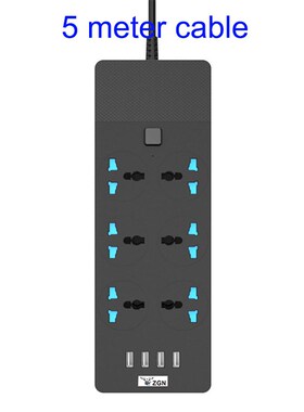 3000W Power Strip Surge Protector Universal Socket Plug with