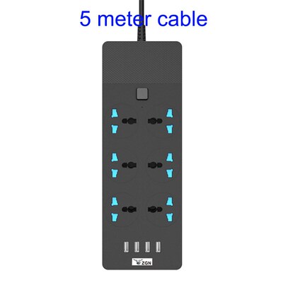 3000W Power Strip Surge Protector Universal Socket Plug with