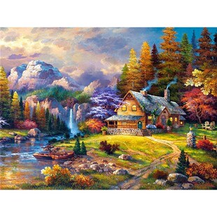 *Huacan Diamond Embroidery Landscape Handmade Diamond Painti