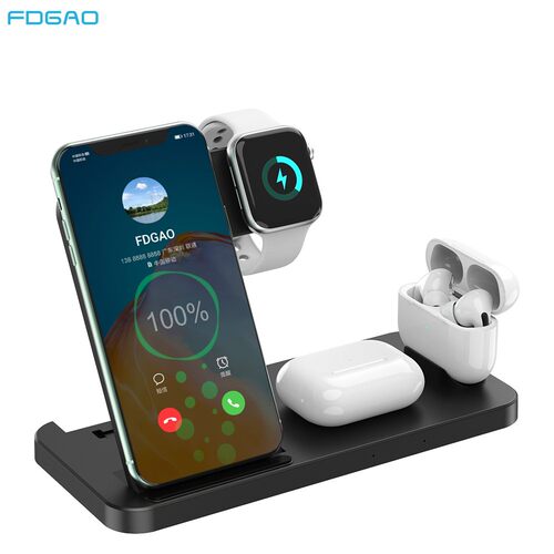 FDGAO 15W Qi Wireless Charger Stand Dock For iPhone 12 11 X