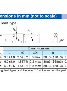 5 pcs Microtemp Thermal Link Fuse Axial Cutoff 114 Degree 2A
