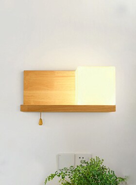 Nordic Glass Wall Lamp Wood Art Bedside Stairs Creative Appl