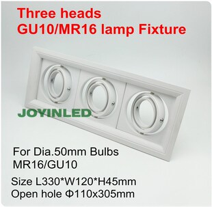 Three heads grille light fixture square ceiling downlight c