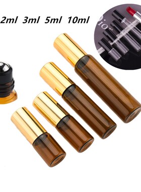 50pcs/lot 1ML 2ML 3ML 5ML 10ML Roll On Glass Bottle Amber G