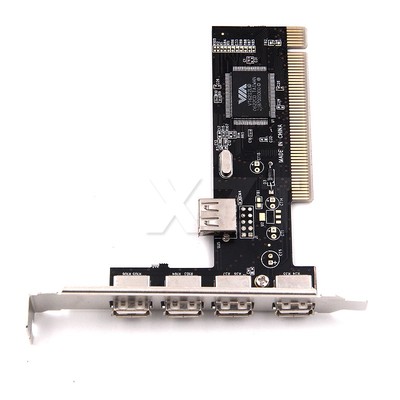 USB 2.0 4 Port 480Mbps High Speed VIA HUB PCI Controller Ca