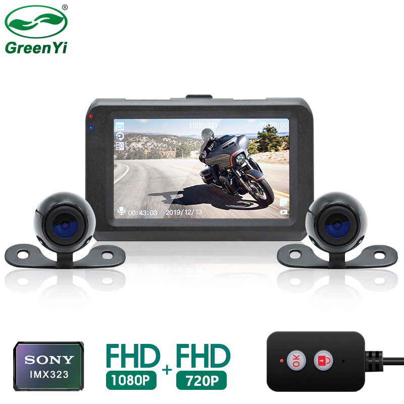 MT22 Motorcycle DVR Dash Cam Full HD 1080P+720P Front Rear V