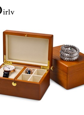 OIRLV 4  Grids Watch Case Solid Wood Jewelry Box Watch Ogan