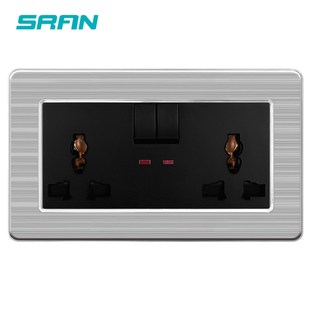 SRAN Double three hole universal socket with switch home /