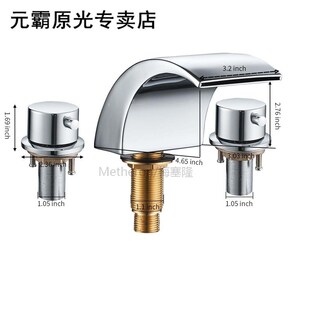 8-16 Inch Led Waterfall Widespread Bathroom Sink Faucet 2 Ha