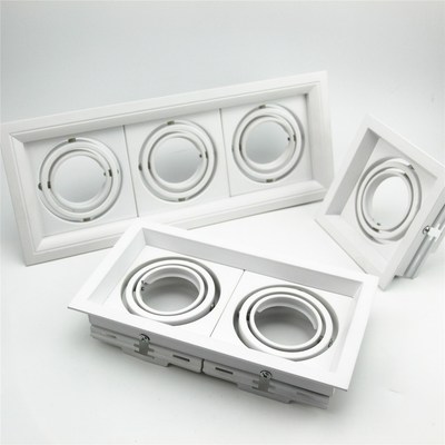 2pcs Three Heads Square Recessed Led Ceiling Lights GU10 MR