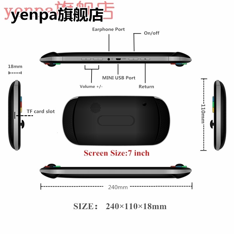 Powkiddy 7 Inch Game Console Portable Support For Neogeo Arc