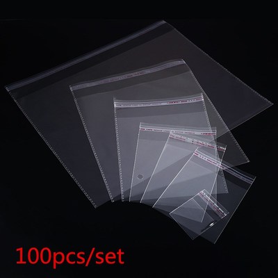 100pcs Multiple Size Clear Self adhesive Cello Cellophane B