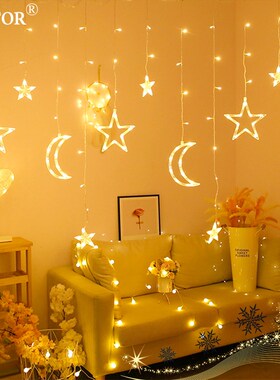 3.5M Curtain Lights Christmas Led String Fairy Lights Moon S
