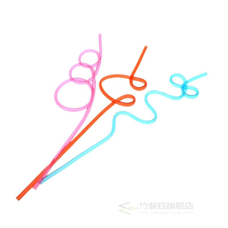10/20 PCS Reusable Colorful Drinking Straws Crazy Curly Loop