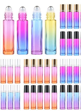 New 5pcs/Set 10ml Gradient Color Thick Glass Roll On Essent