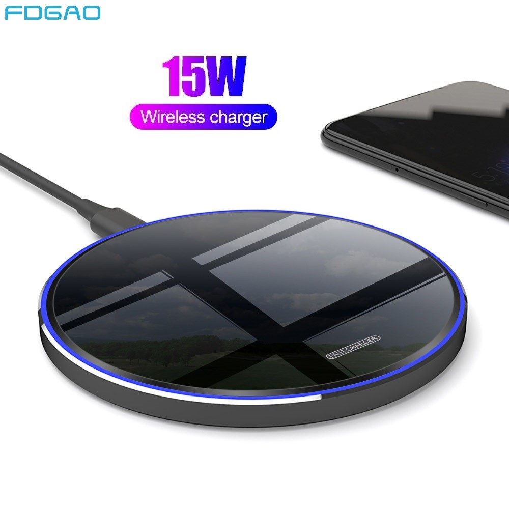 15w qi wireless charger for iphone x 8 xs xr 11 pro max hua