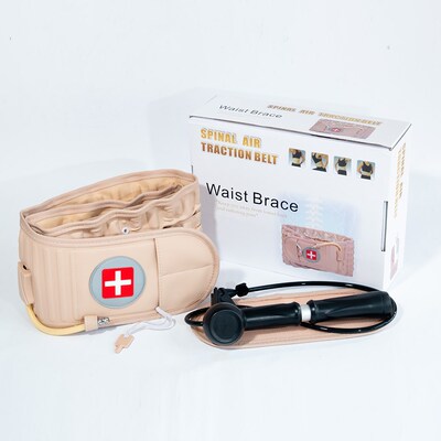 1set Waist Air Traction Brace Belt Spinal Lumbar Support Bac
