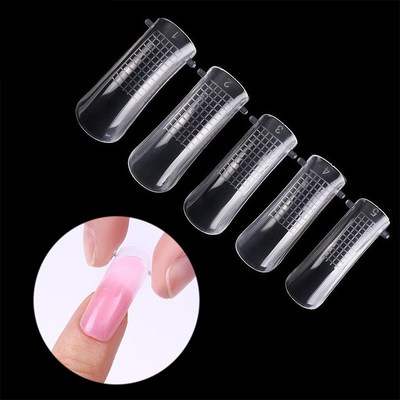 20/100Pcs Quick Building Mold Tips Nail Dual Finger Extensi
