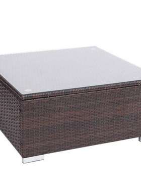 Oshion Outdoor Patio PE Wicker Rattan Coffee Table with temp