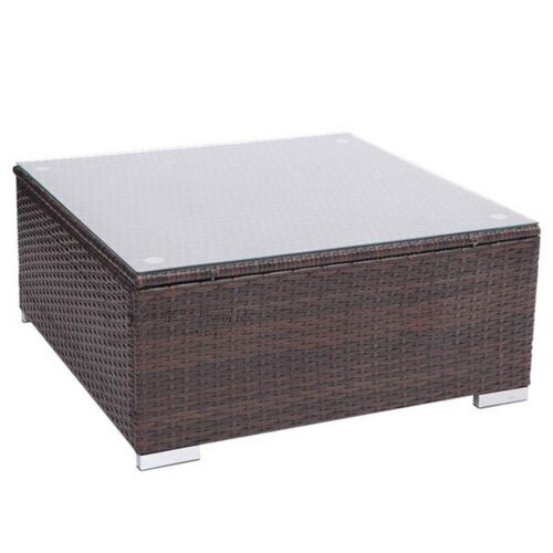 Oshion Outdoor Patio PE Wicker Rattan Coffee Table with temp