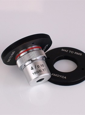 4X Objective lens 20.2mm and Aluminum Adapter Ring Mount fo