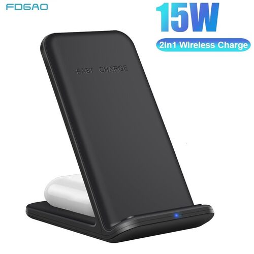 15W Qi Wireless Charger Dock Station 2 in 1 Fast Charging S