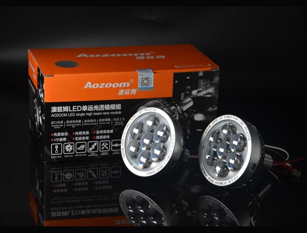 AOZOOM High quality LED single high beam lens with devil eye