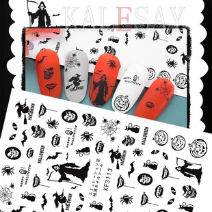 Nail Art Sticker for Manicure Design Death Back Glue Pumpki