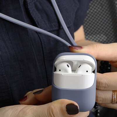 Silicone Necklace Cord Lanyards Rope Earphone Case For AirP