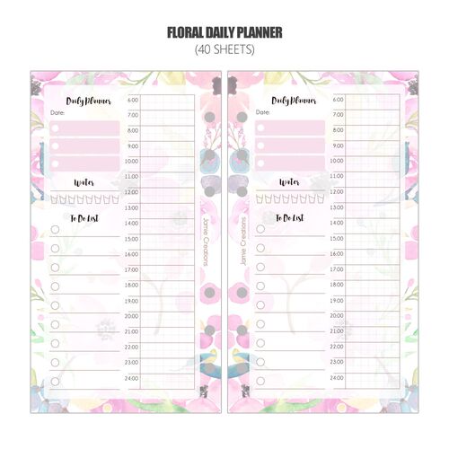 MyPretties 40 Sheets Floral Daily Planner Refill Papers A5 A