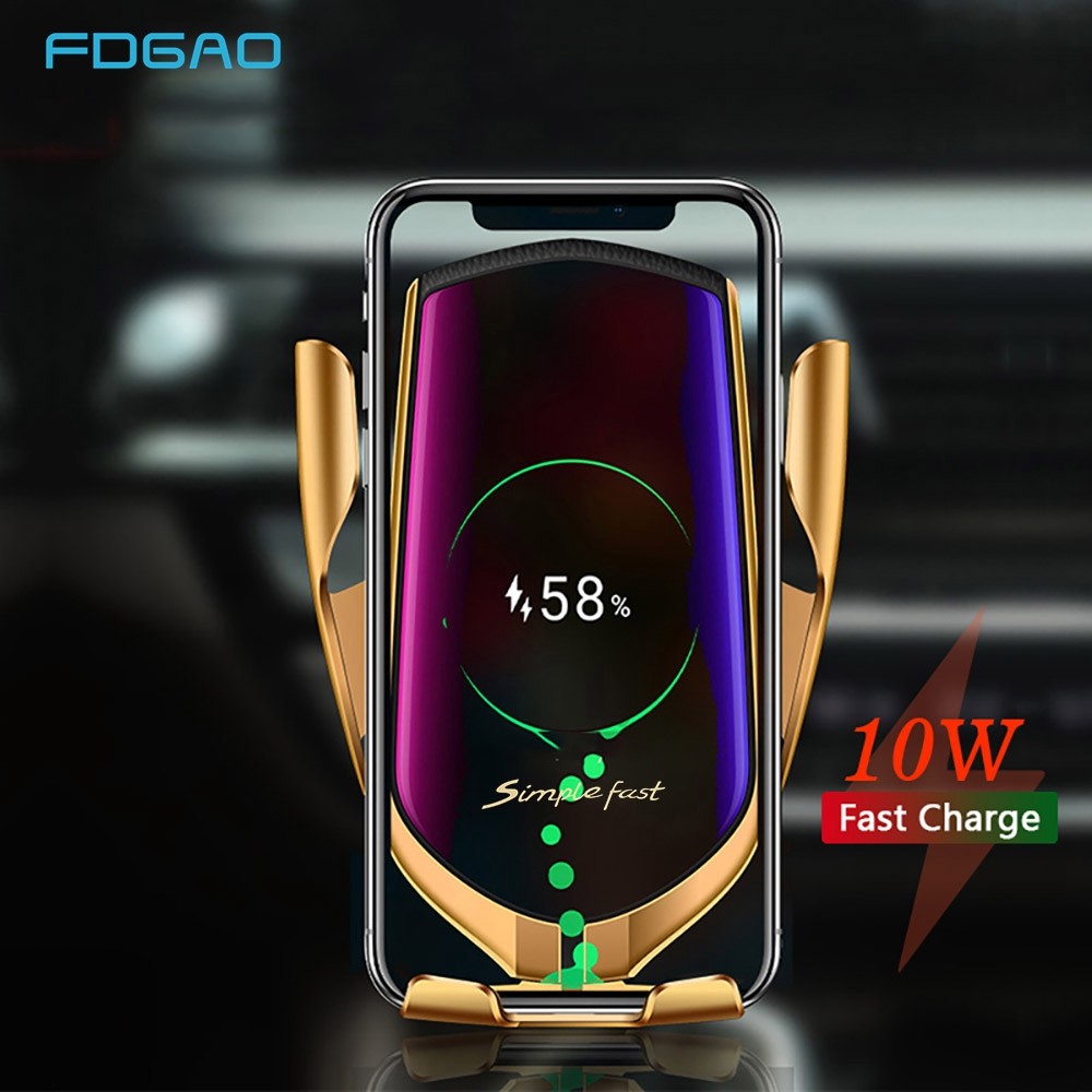 Infrared Sensor 10W Wireless Car Charger Qi Fast Charging A