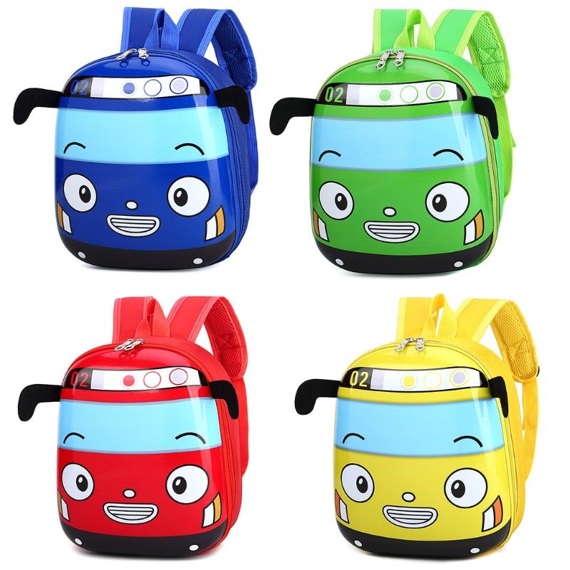 Kid's Cartoon 3D Car Shape School Backpack Kindergarten Boo