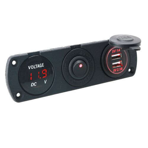 DIY Dual USB Charger 3.1A Voltmeter ON OFF Toggle Switch Th