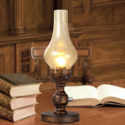 European Vintage Kerosene Table Lamp for bedroom study,Frost
