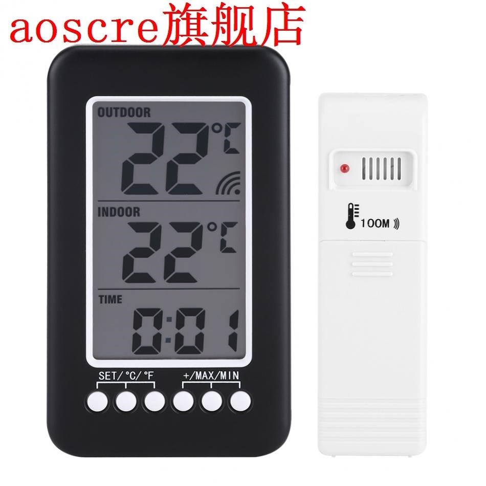 LCD Digital Thermometer Indoor Outdoor Thermometer Clock Tem