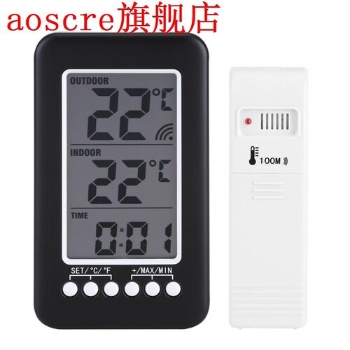 LCD Digital Thermometer Indoor Outdoor Thermometer Clock Tem