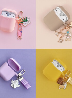 Cute Angel Girl Astronaut Keychain For Airpods 1 2 Case Sil