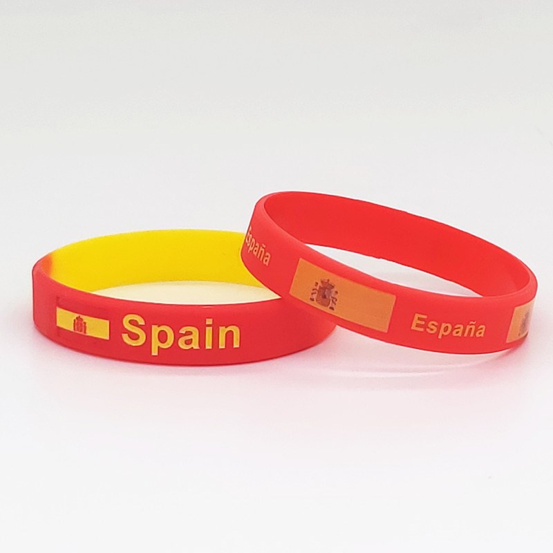 1pc Spain Flag Silicone Bracelet Espana Sports Rubber Motiv