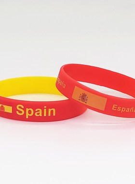 1pc Spain Flag Silicone Bracelet Espana Sports Rubber Motiv