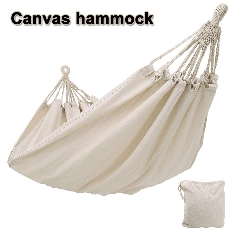 Camping Hammock Cotton Hammock Swing Bed Outdoor Backpack Su