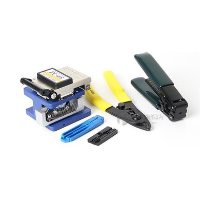 10PCS Fiber Optic FTTH Tool Kit with FC-6S Fiber Cleaver and