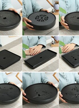 New arrival square and round ceramic tea tray kung fu tea ta
