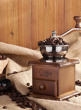 Retro Wooden Design Coffee Bean Hand Grinder Family Mini Cof