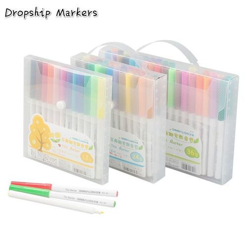 Water Color Marker brush Pen Set Fine Drawing Paint Liner Hi