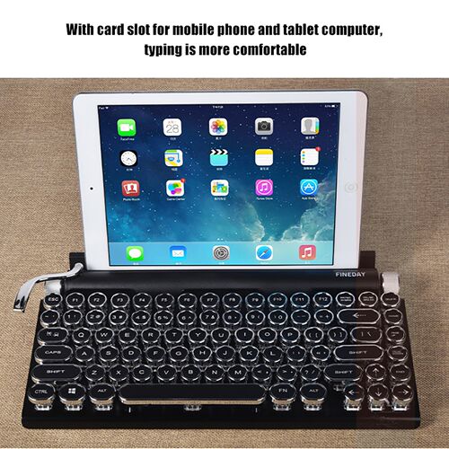 83 Key Dot Retro Typewriter Keyboard Wireless Bluetooth Mec