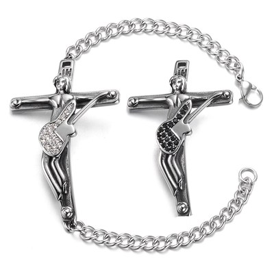 Johnny Hallyday collection Bracelet CROIX GUITARE 316 Stain