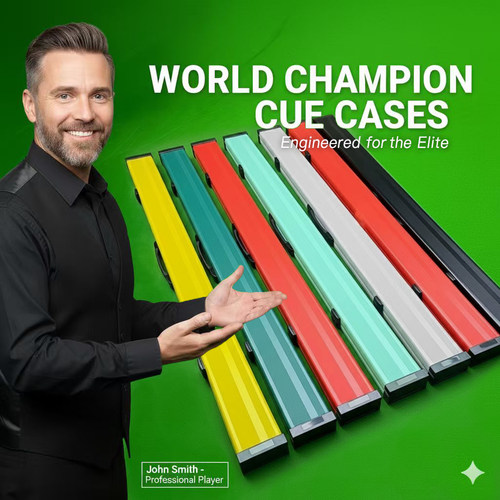 高档台球杆盒双槽三槽带锁带磁吸