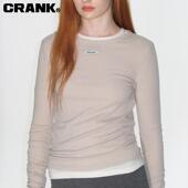 CRANK简约经典 百搭修身 纯色叠穿24早秋T恤女